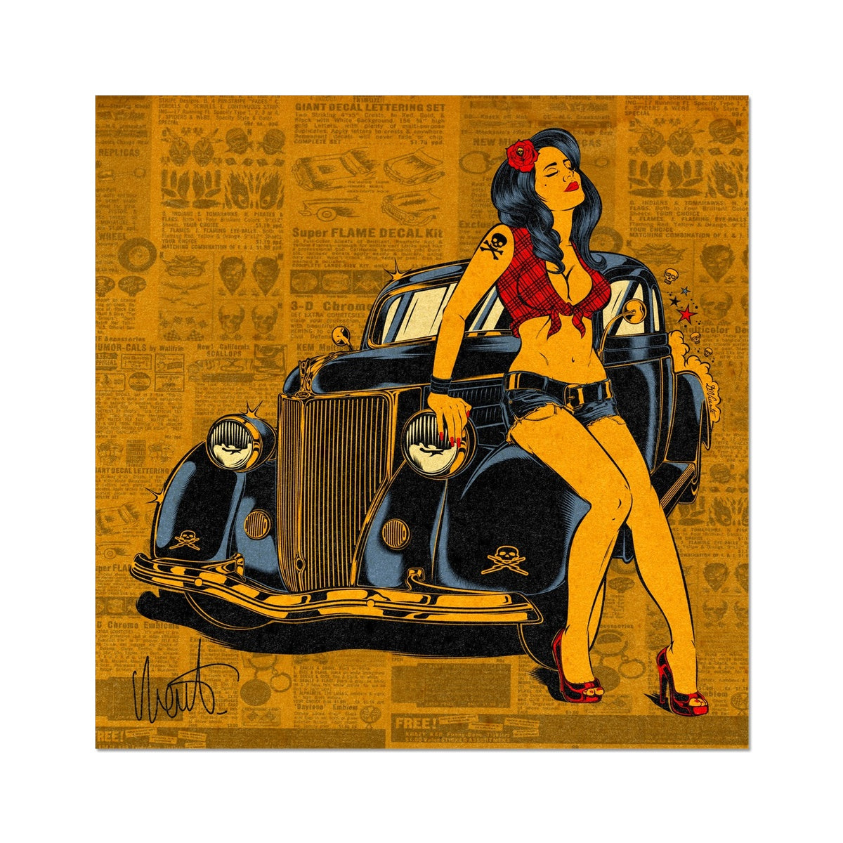 GLAMOUR ON WHEELS Fine Art Print
